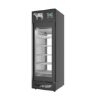 Stagionello® Meat Curing Device 100 kg, black finish, 2-sided glass, right side view