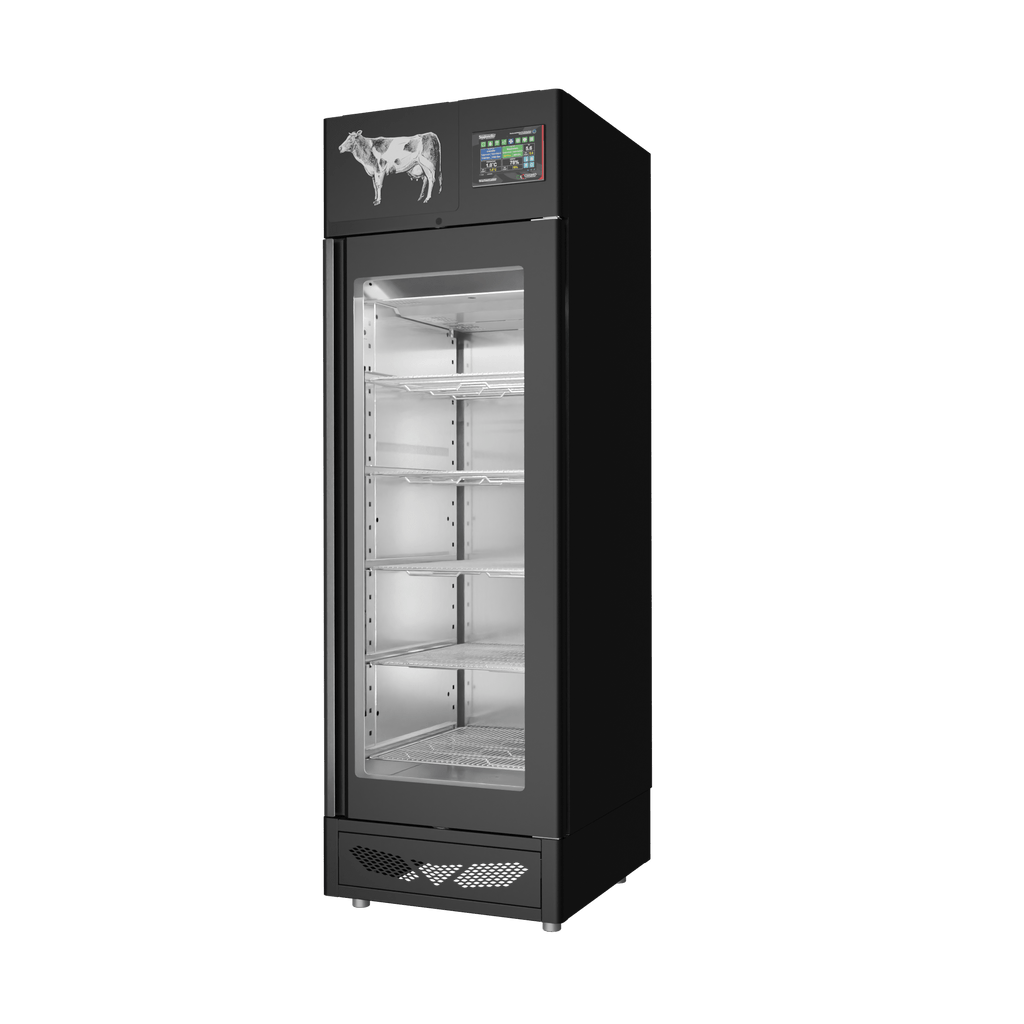 Stagionello® Meat Curing Device 100 kg, black finish, solid door, right side view