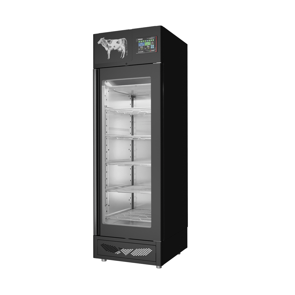 Stagionello® Meat Curing Device 100 kg, black finish, solid door, right side view