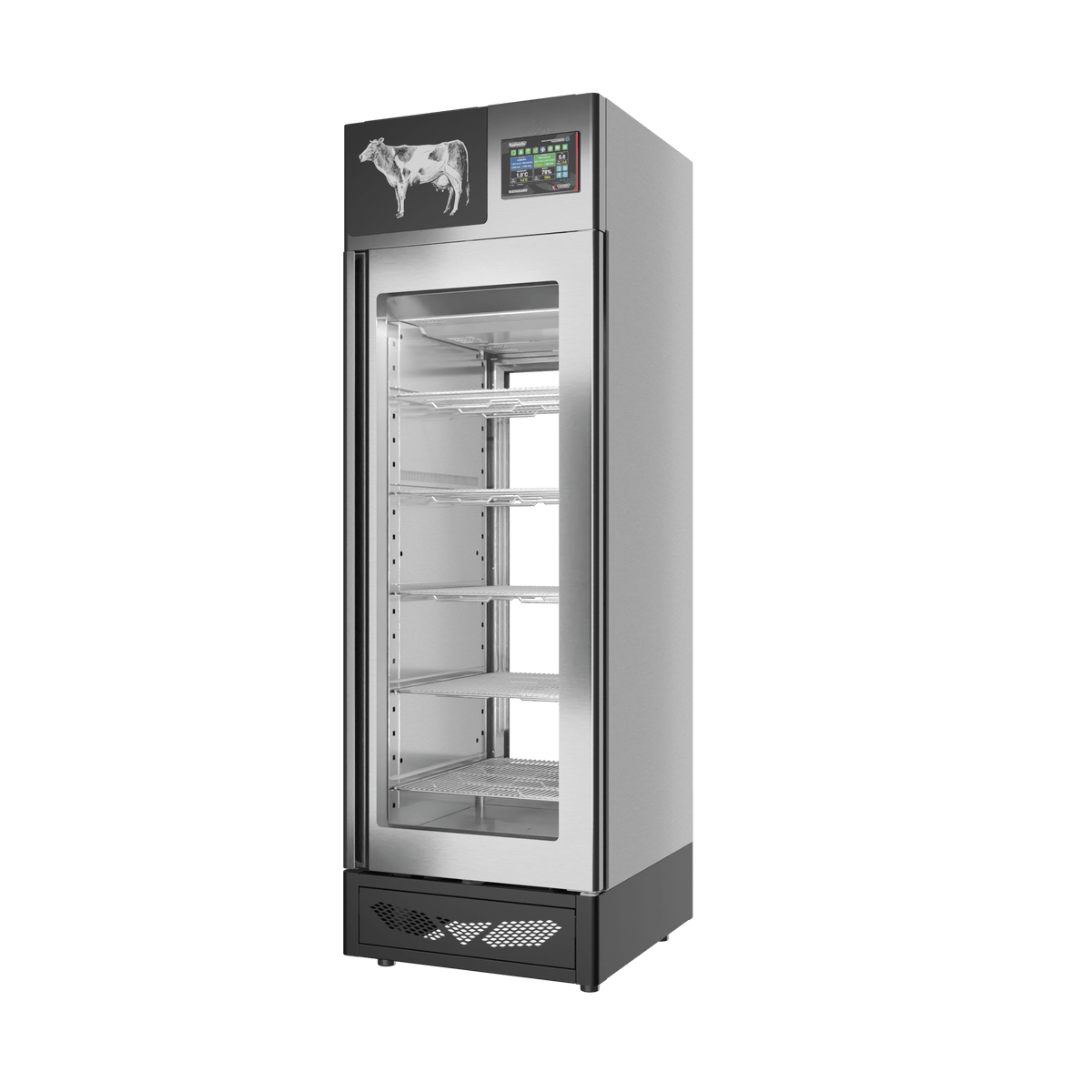 Stagionello® Meat Curing Device 100 kg, stainless steel, 2-sided glass, right side view