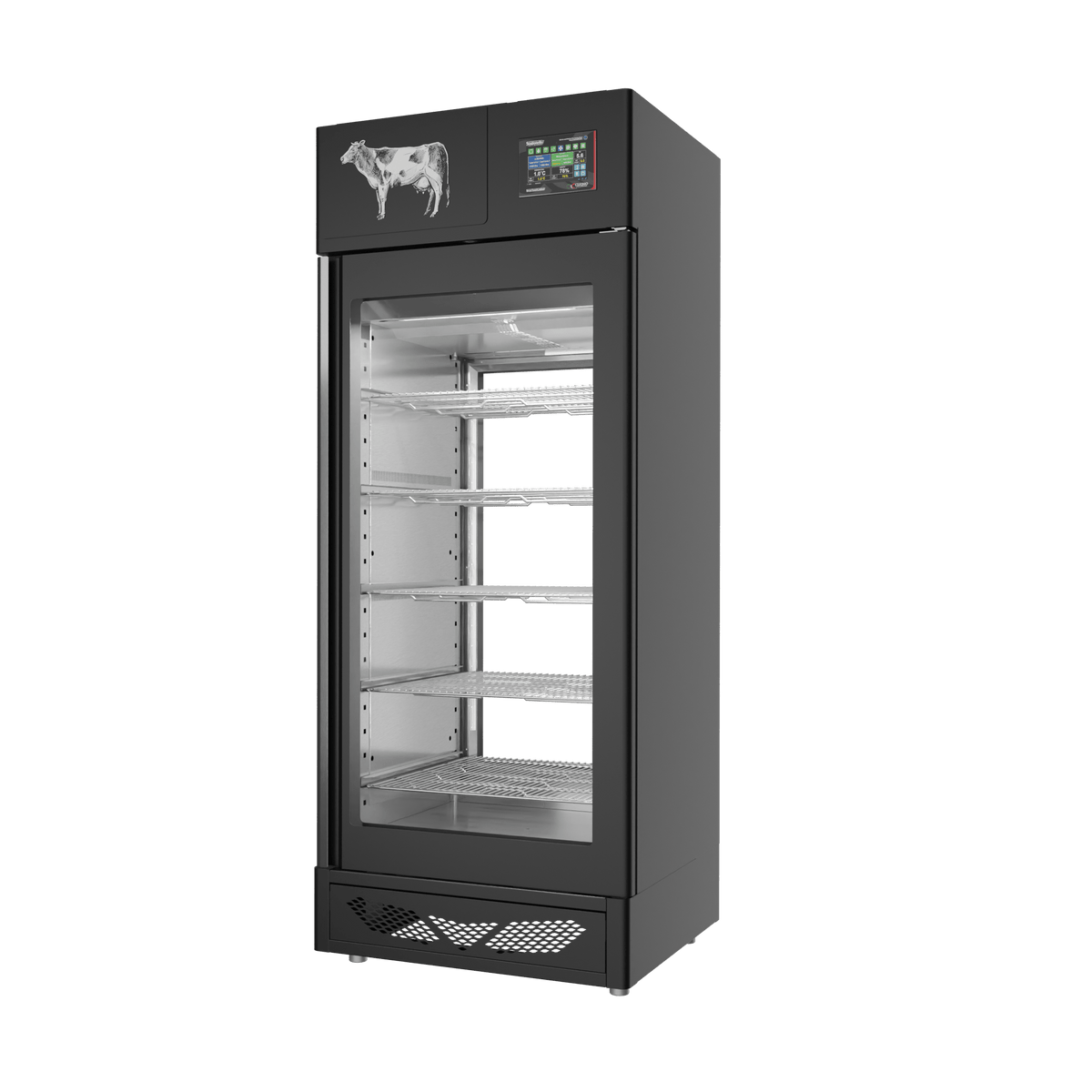 Stagionello® Meat Curing Device 150 kg, black finish, 2-sided glass
