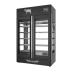 Stagionello® Meat Curing Device 200 kg, black finish, 4-sided glass, right side view