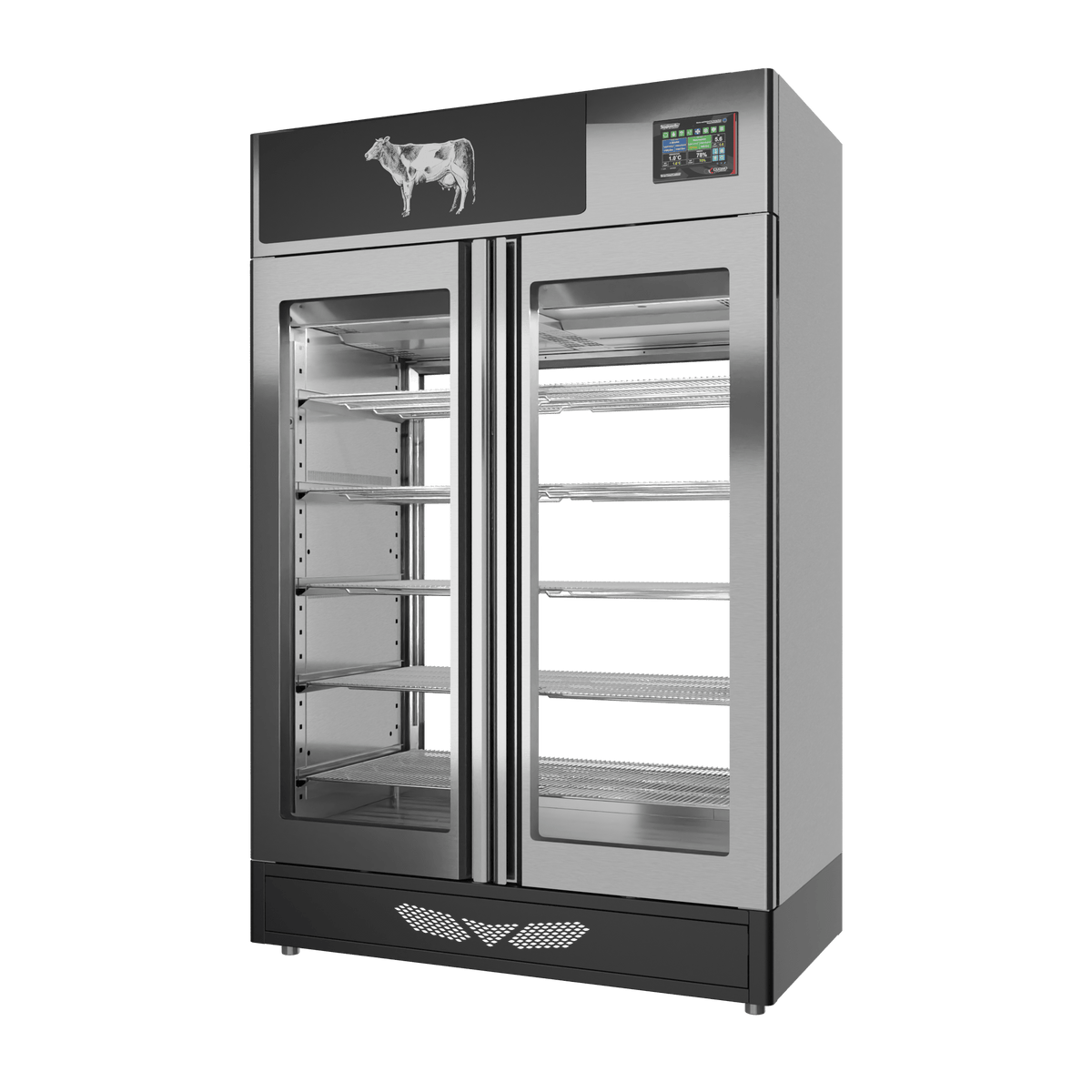 Stagionello® Meat Curing Device 200 kg, stainless steel, 2-sided glass, right side view