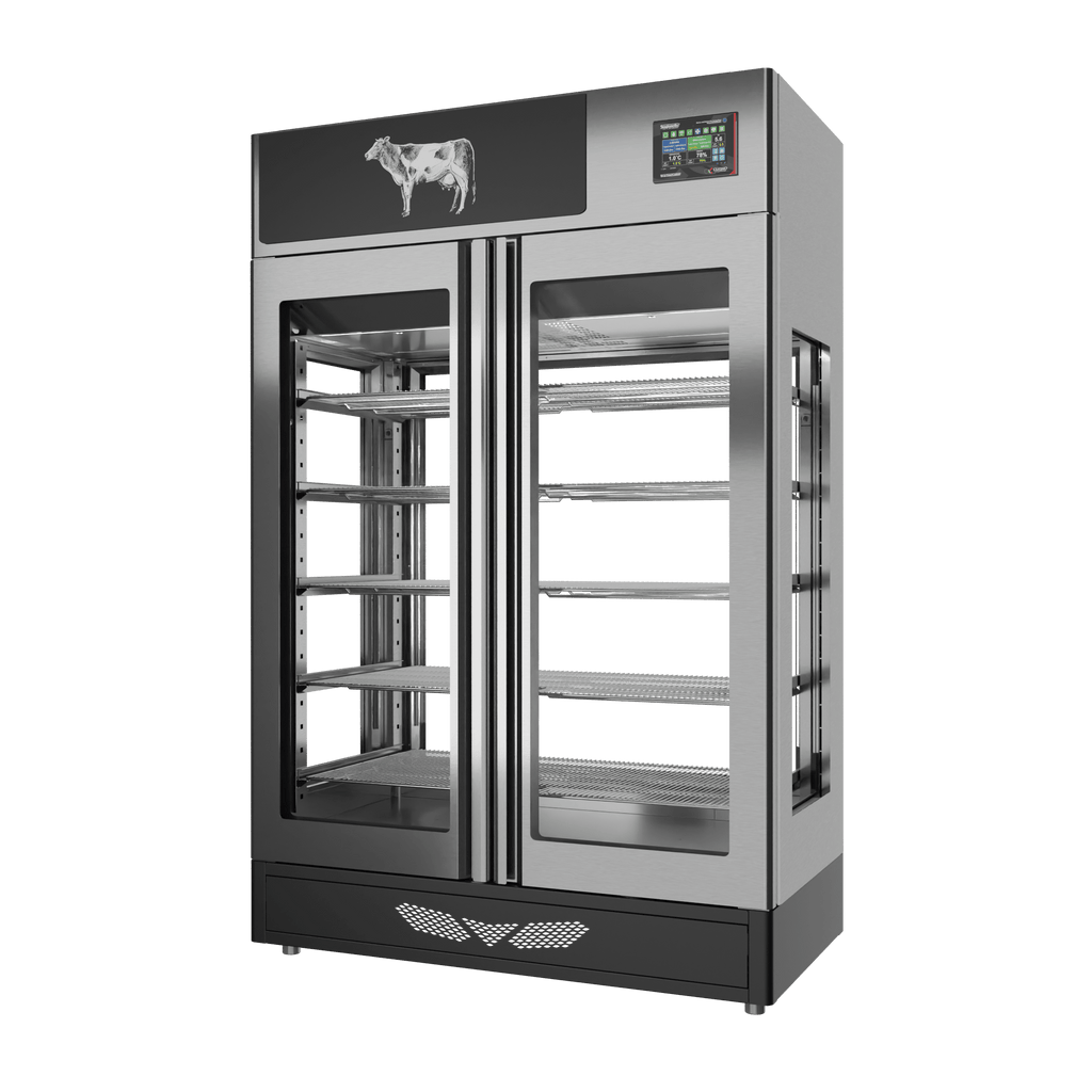 Stagionello® Meat Curing Device 200 kg, stainless steel, 4-sided glass, right side view