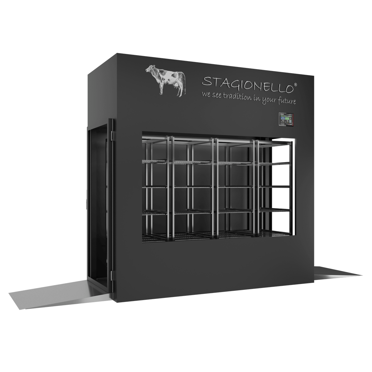 Stagionello® Meat Curing Device 600 kg Tunnel, solid door, left side view