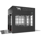 Stagionello® Meat Curing Device 1200 kg Tunnel, black finish, 4-sided glass, left side view