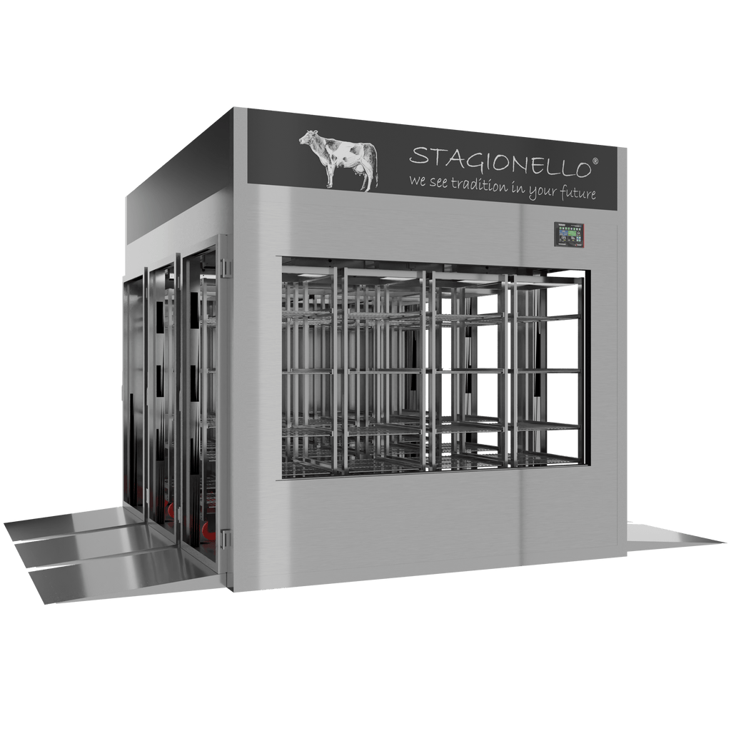 Stagionello® Meat Curing Device 1800 kg Tunnel, stainless steel, solid door, left side view