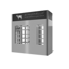 Stagionello® Meat Curing Device 100 + 300 kg Walk-In, stainless steel, 2-sided glass, rear right view