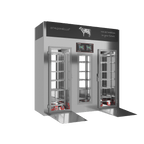 Stagionello® Meat Curing Device 100 + 300 kg Walk-In, stainless steel, 2-sided glass, left side view