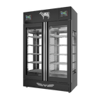 Stagionello® Meat Curing Device TWIN 100 + 100 kg, black finish, 4-sided glass, right side view