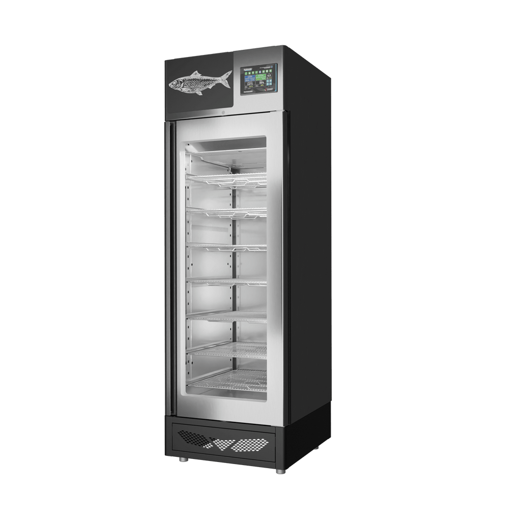 Stagionello® Fish Curing Device 100 kg, stainless steel, solid door, right side view