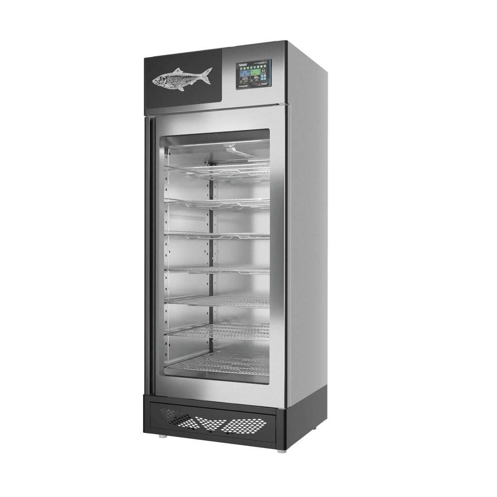 Stagionello® Fish Curing Device 150 kg, stainless steel, solid door, right side view