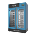 Stagionello® Fish Curing Device 200 kg, blue finish, solid door, right side view