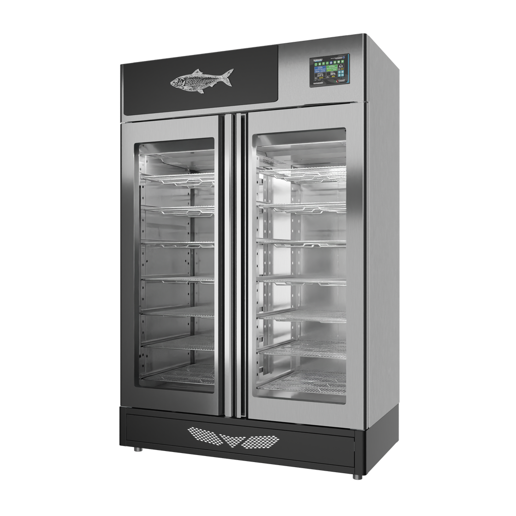 Stagionello® Fish Curing Device 200 kg, stainless steel, solid door, right side view
