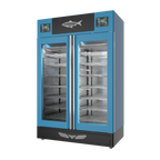 Stagionello® Fish Curing Device TWIN 100 + 100 kg, blue finish, solid door, right side view