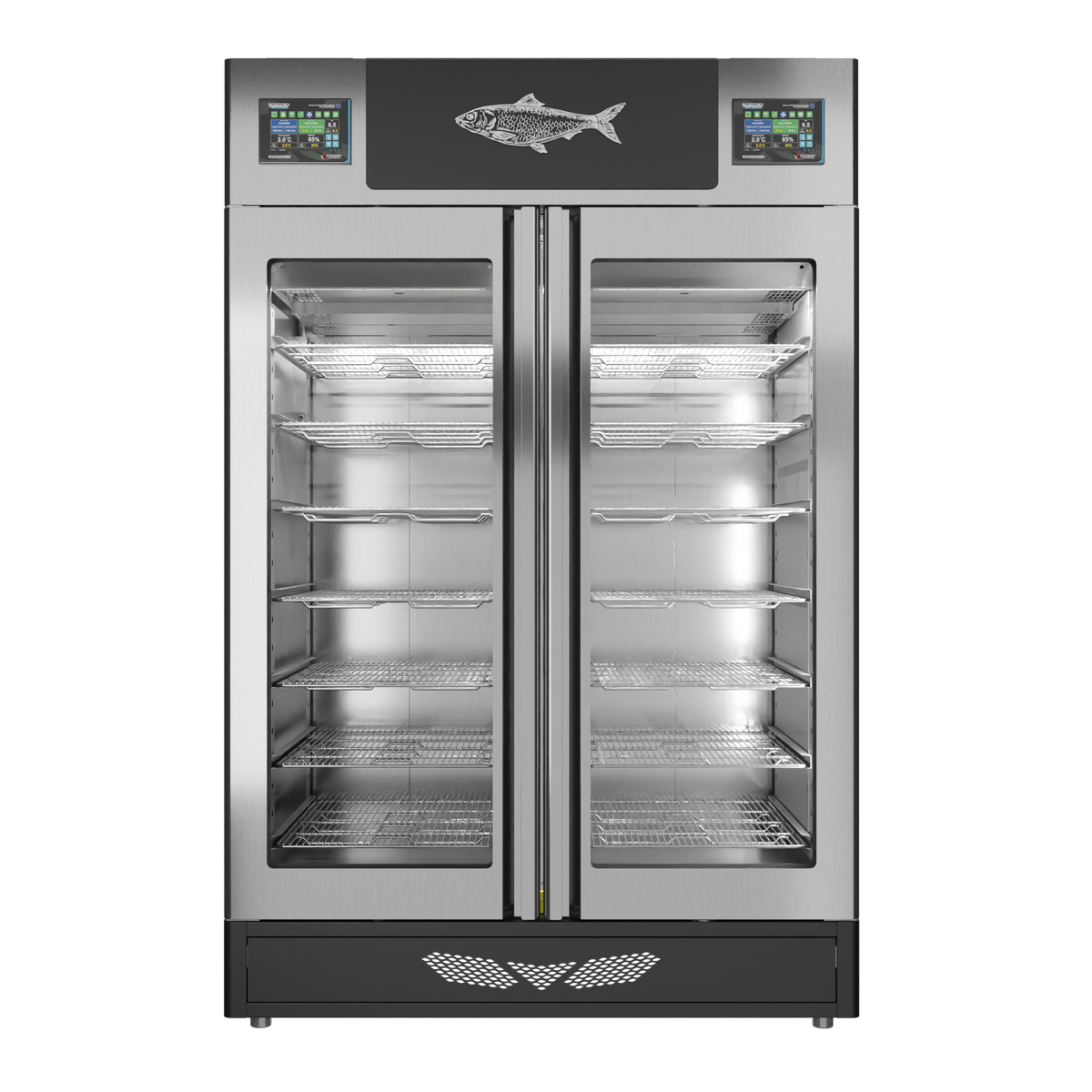 Stagionello® Fish Curing Device TWIN 100 + 100 kg, stainless steel, solid door, front view