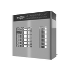Stagionello® Fish Curing Device 100/300 kg Walk-In, stainless steel, 2-sided glass, rear right view