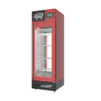 Stagionello® Salami Curing Device 100 kg, red finish, 2-sided glass, right side view
