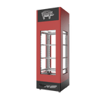 Stagionello® Salami Curing Device 100 kg, red finish, 4-sided glass, rear view