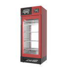 Stagionello® Salami Curing Device 150 kg, red finish, 2-sided glass, right side view