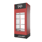 Stagionello® Salami Curing Device 150 kg, red finish, 2-sided glass, rear view