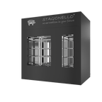 Stagionello® Salami Curing Device 200/600 kg Walk-In, colored finish, 2-sided glass, rear view