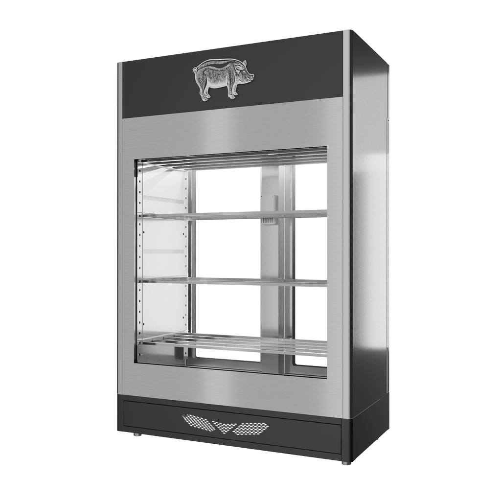 Stagionello® Salami Curing Device 200 kg, stainless steel, 2-sided glass, rear view