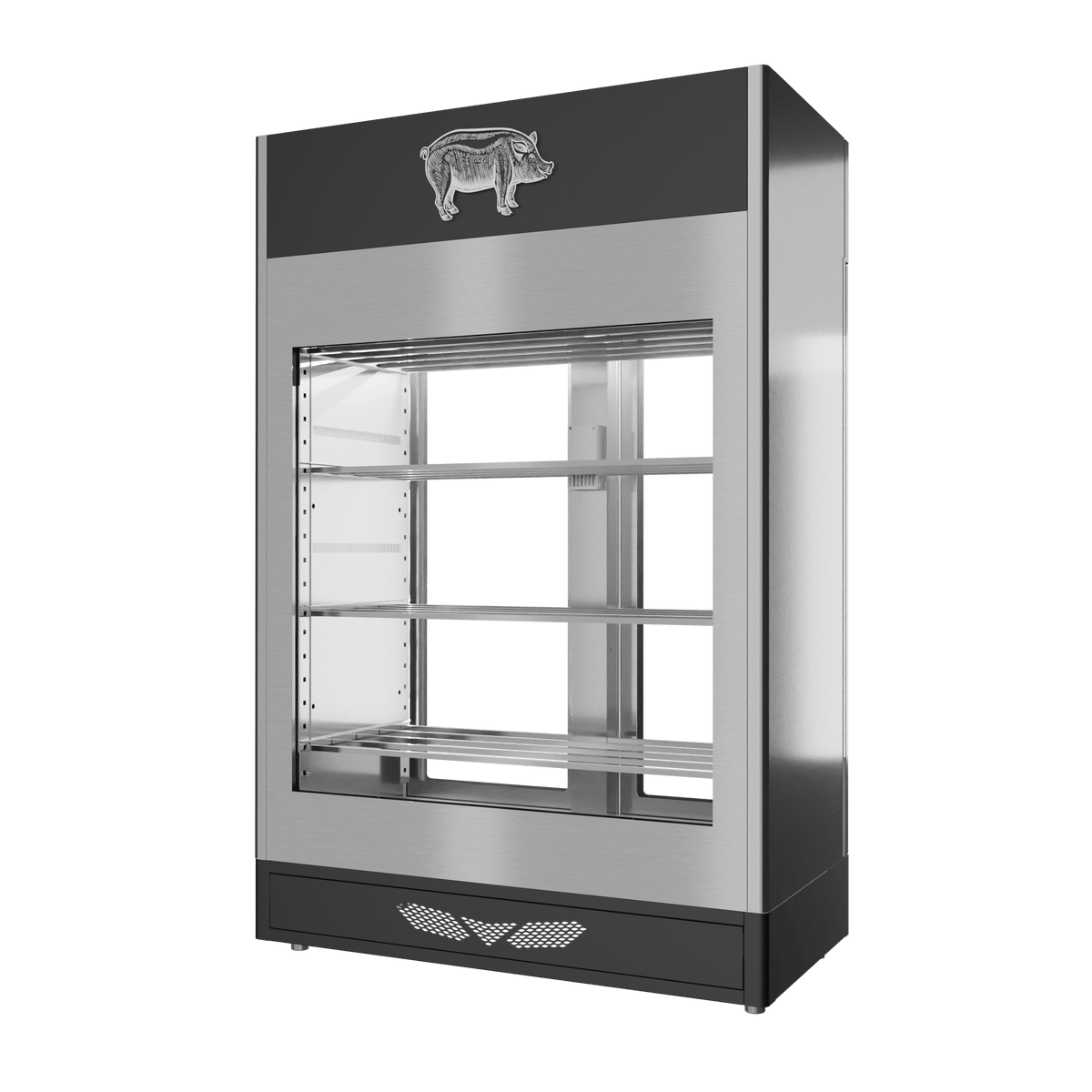 Stagionello® Salami Curing Device 200 kg, stainless steel, 2-sided glass, rear view