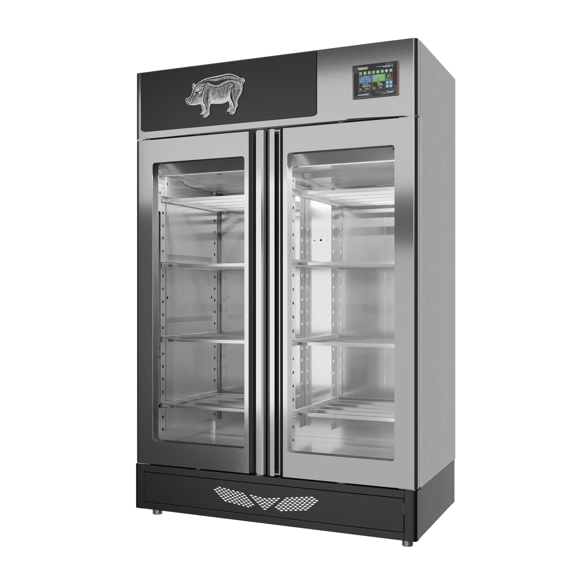 Stagionello® Salami Curing Device 200 kg, stainless steel, solid door, right side view