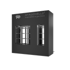 Stagionello® Salami Curing Device 100/300 kg Walk-In, black finish, 2-sided glass, rear view