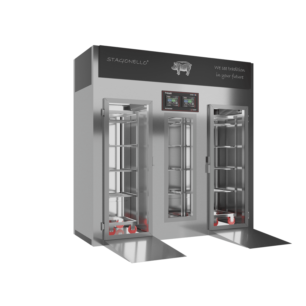 Stagionello® Salami Curing Device 100/300 kg Walk-In, solid door, left side view