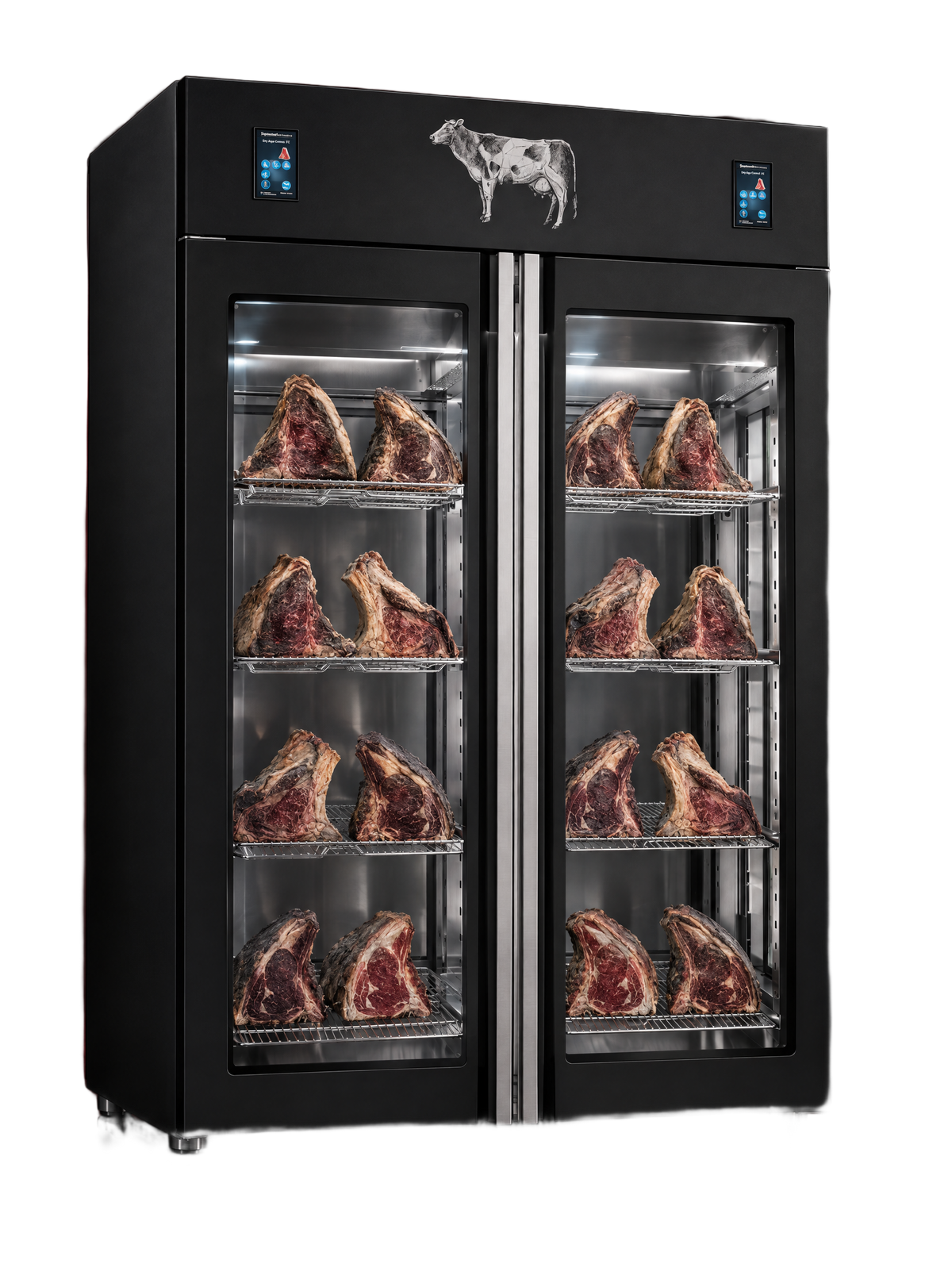 Stagionello Dry-Age 3.0 1400 L TWIN in stainless steel, glass on four sides